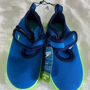 Speedo Kids Water Shoes - Navy and Neon Green